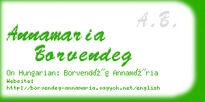 annamaria borvendeg business card